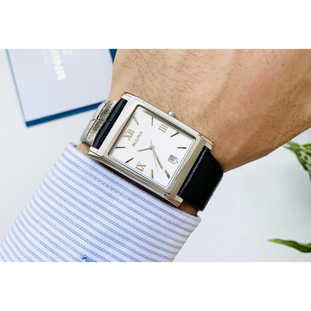 Đồng Hồ Nam BULOVA 96B107 Classic Quartz White Dial Chính Hãng Tặng Dây Da Cao Cấp