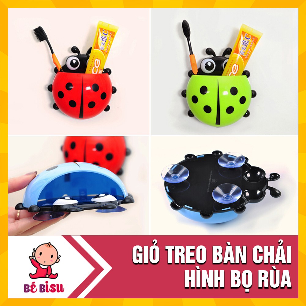 Combo 4 Giỏ treo bàn chải hình bọ cánh cam hút chân không