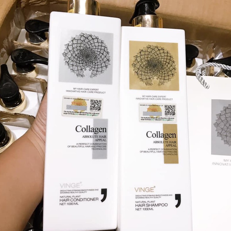 Cặp Dầu Gội Xả Collagen Vinge 1000ML| Giảm Rụng Tóc, Ngăn Rụng Tóc,Phục Hồi Tóc Hư Tổn | Hàng Chính Hãng | BigBuy360 - bigbuy360.vn