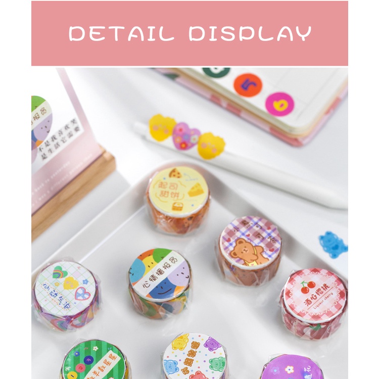 Cuộn washi tape 100 miếng dán stickers trang trí sổ tay