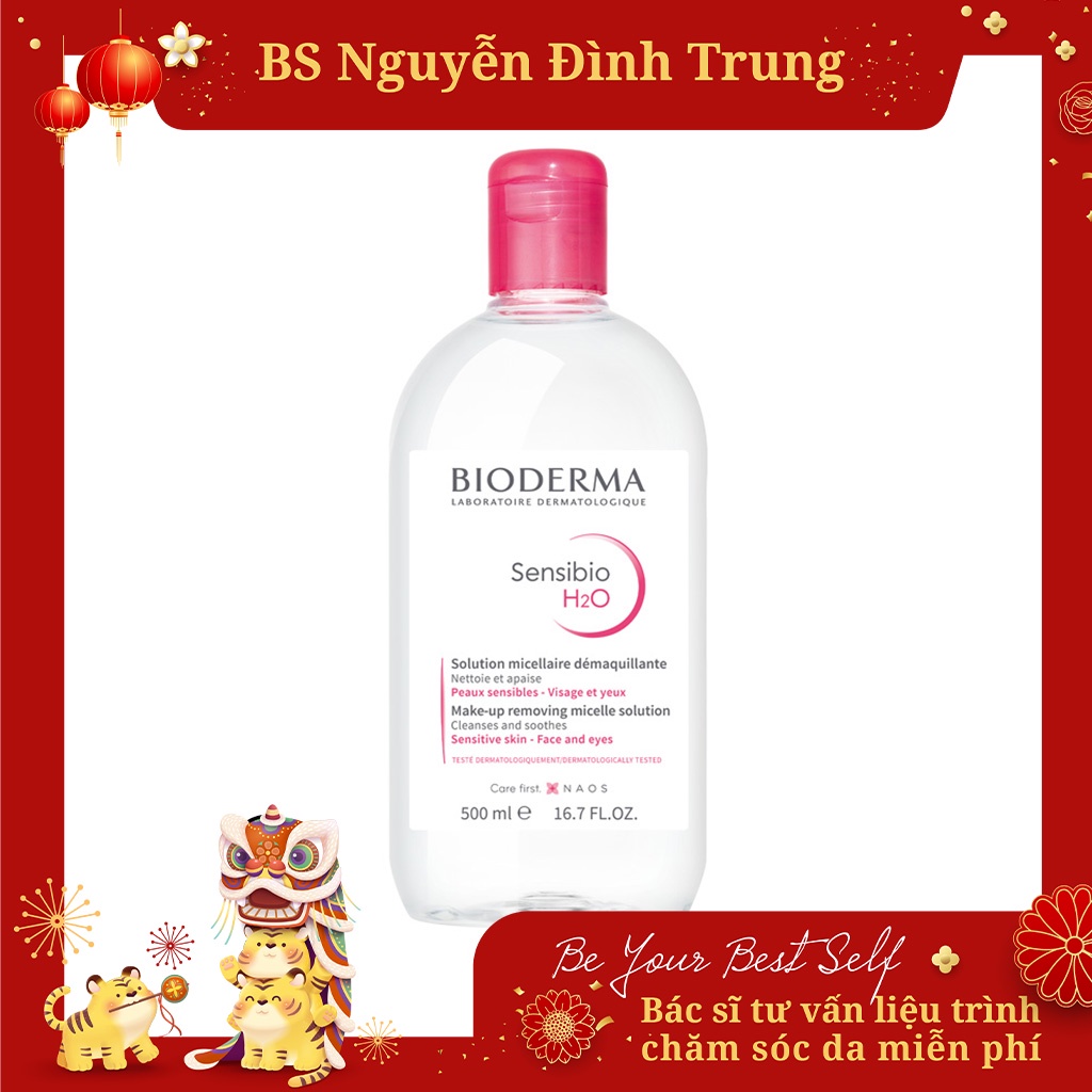 Dung Dịch Làm Sạch Da Và Tẩy Trang Công Nghệ Micellar Bioderma Sensibio H2O 500ml - BS Nguyễn Đình Trung