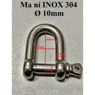 Ma ní U INOX 304 [ Ø 10mm ]