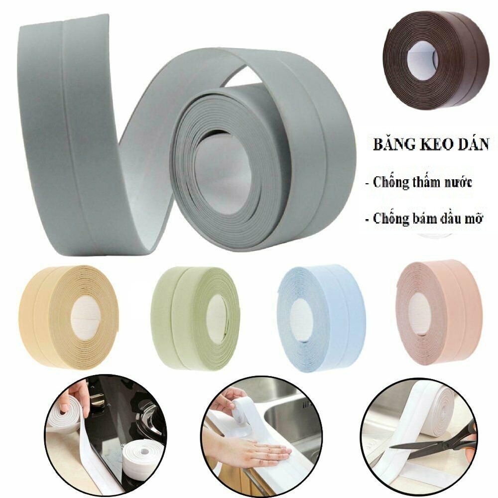 Băng Keo Dán Mép Ron Keo Dán Tường Chống Thấm Nước Dài 3.1 mét x Rộng 2.2cm