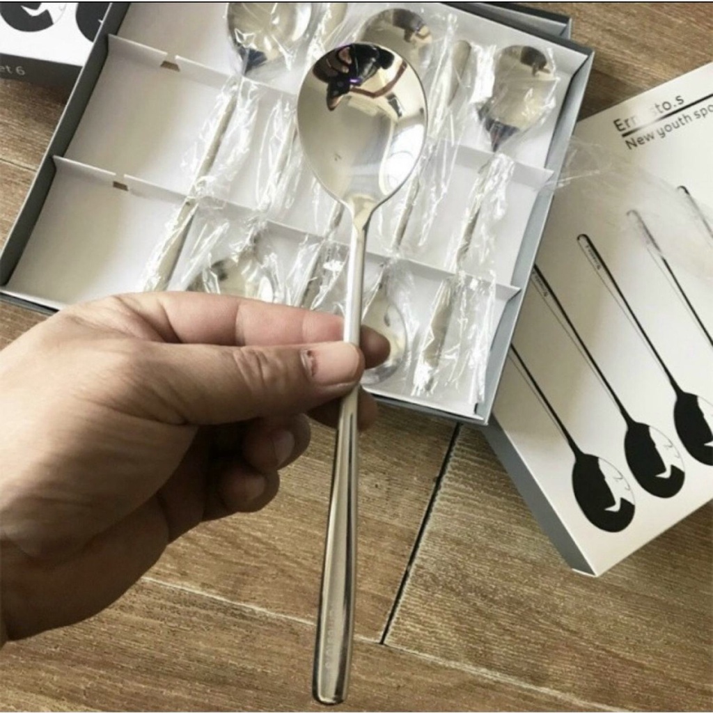 Set 6 THÌA INOX 304 CAO CẤP BỀN ĐẸP TIỆN LỢI
