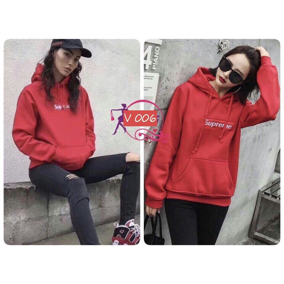 ÁO KHOÁC NỈ HOODIE SUPREME  DÀY DẶN NỈ THÊU  4 MÀU SO HIT