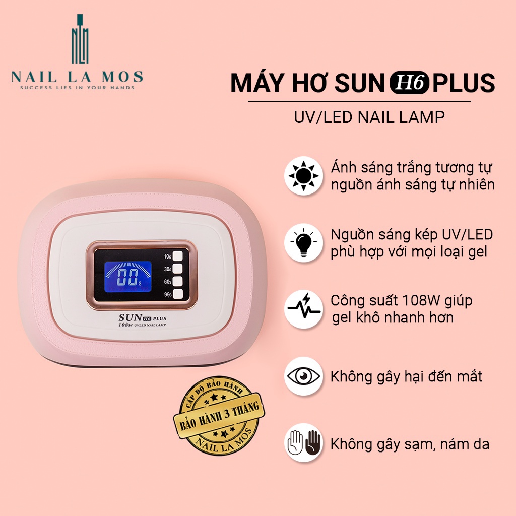 Máy hơ gel Sun H6 Plus chính hãng 108W 42 bóng đèn led