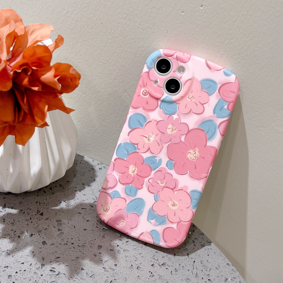 Ốp Điện Thoại Mềm Họa Tiết Hoa Sơn Dầu Kèm Giá Đỡ Cho iphone 12 pro max 11 pro max xs max xr x