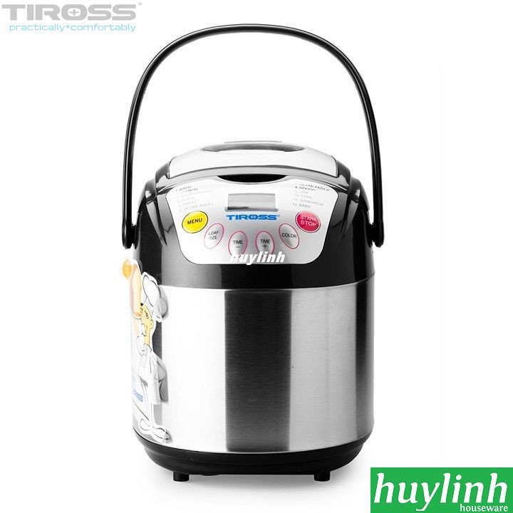 Freeship Máy làm bánh mì Tiross TS821 - 2 lít - 12 chức năng