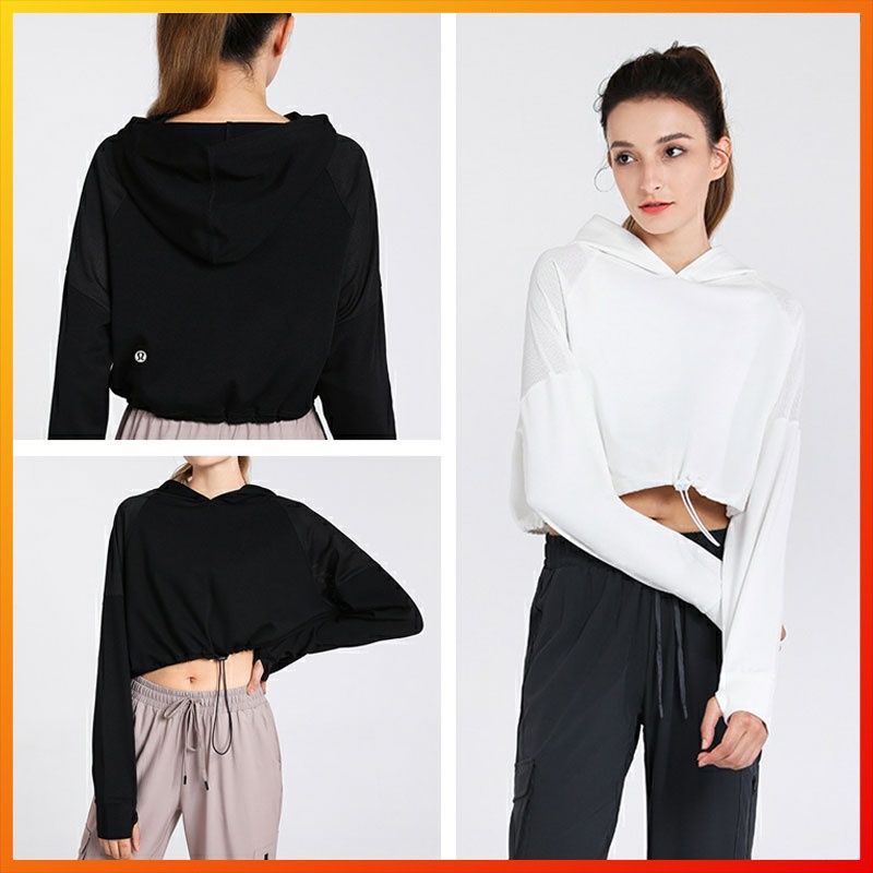 Lululemon Áo hoodie tập yoga dài tay thời trang dành cho nữ