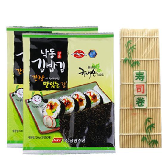 Combo 20 lá rong cuộn sushi (20g/ gói 10 lá) tặng 1 mành tre cuốn cơm