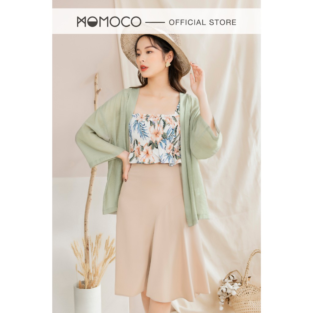 Áo Hai Dây Croptop MOMOCO Chỉ Chun Thân Họa Tiết Hoa Chất Tuýt Si Mềm Mát M2670
