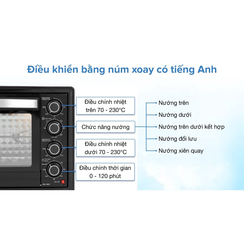 Lò nướng Panasonic NB-H3801KRA 38 lít