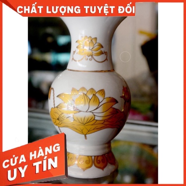 Bình hoa sứ tốt hoa tiết hoa sen