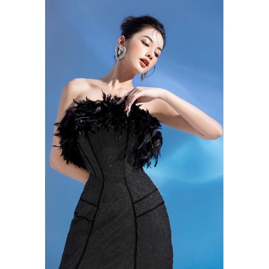 MS1310y ĐẦM  BODY CÚP LÔNG VŨ ÁNH KIM full size S/M/L/XL