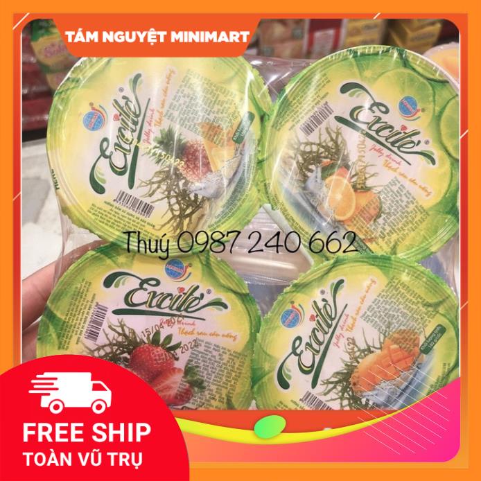 Cầu 4 cốc thạch hút Long Hải Cam/Dừa/Dâu/Dứa