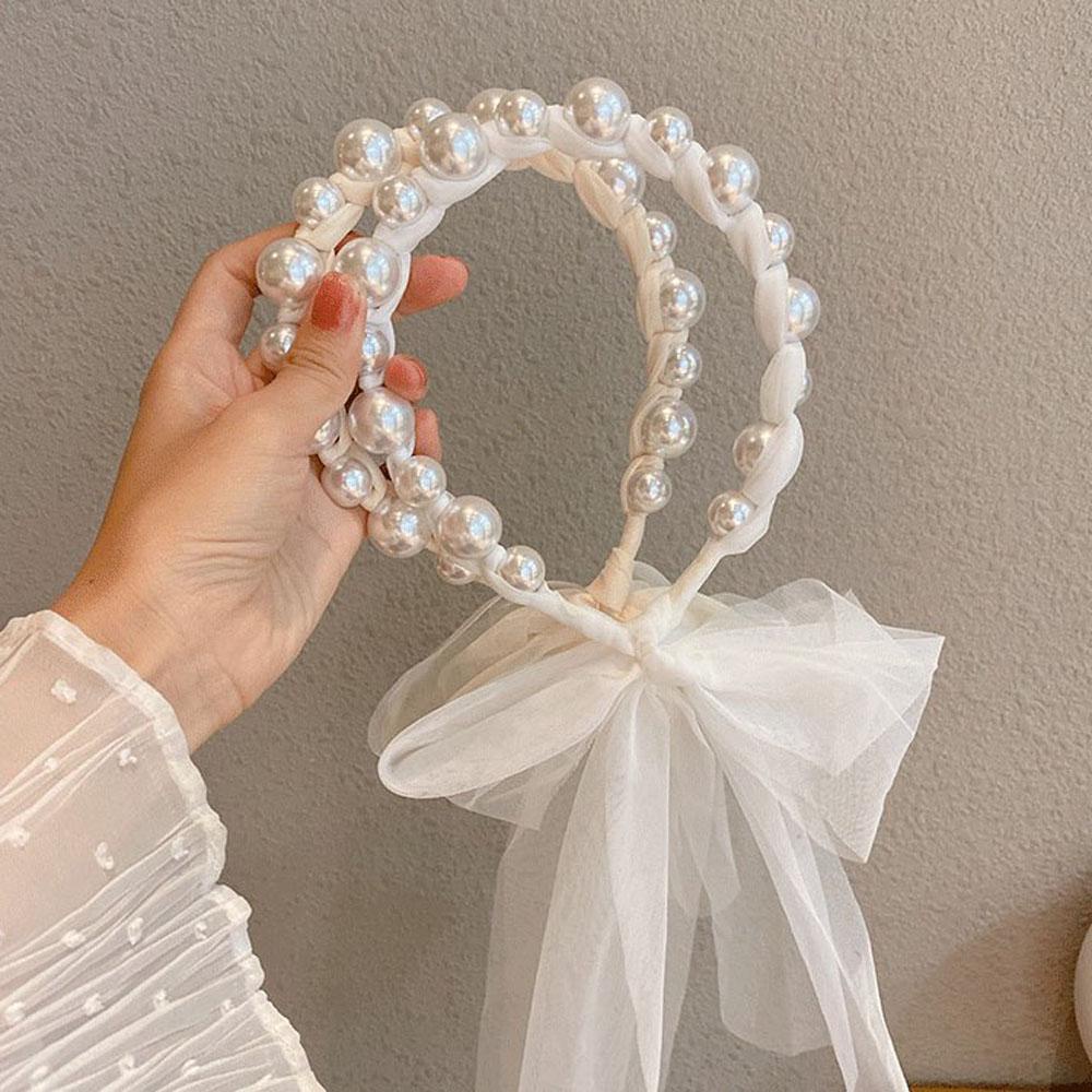 Băng Đô Vải Organza Đính Nơ Lấp Lánh Dễ Thương