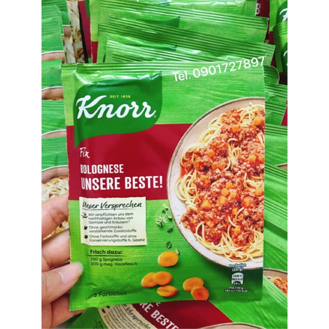 Gia Vị Sốt Mì Spaghetti Bolognese Unsere Beste! Knorr 38g (Bao bì mới)