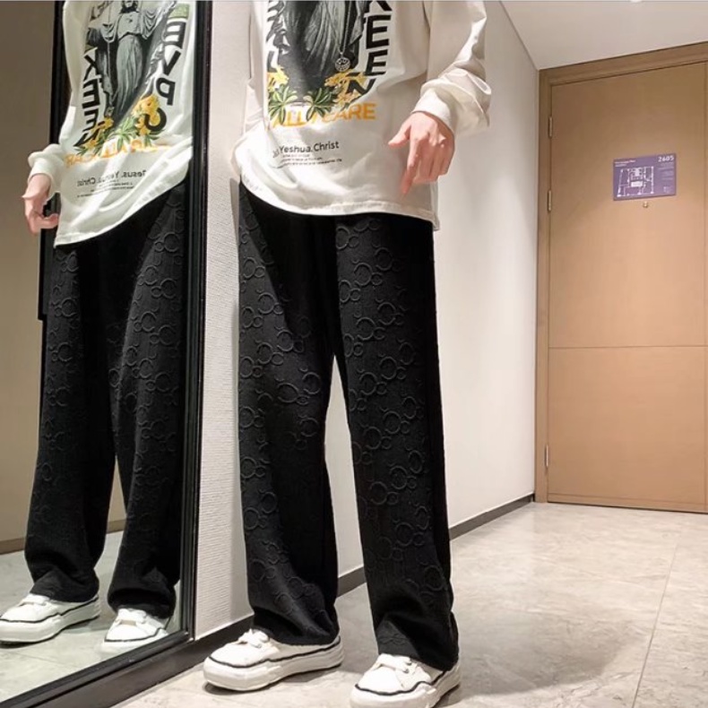 Quần ống rộng Phong Cách Hàn Quốc Thời Trang Cho Nam Nữ Quần ống rộng màu trơn thời trang