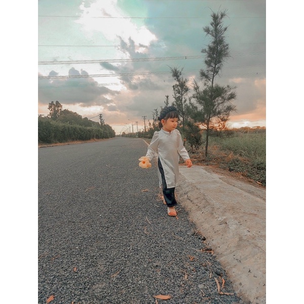 Áo dài lụa tay phồng siêu hot