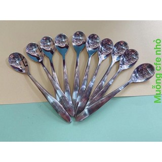 Thìa inox nhỏ (combo 10 cái) dài 12cm, thích hợp sử dụng làm thìa ăn sữa chua cho trẻ, thìa cafe nóng