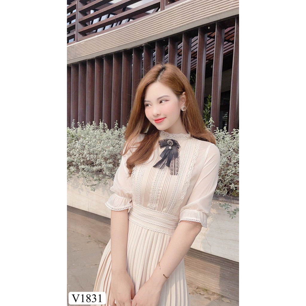 Váy be liền chân dập li V1831 Đẹp Shop DVC - Kèm ảnh thật trải sàn do shop tự chụp | BigBuy360 - bigbuy360.vn