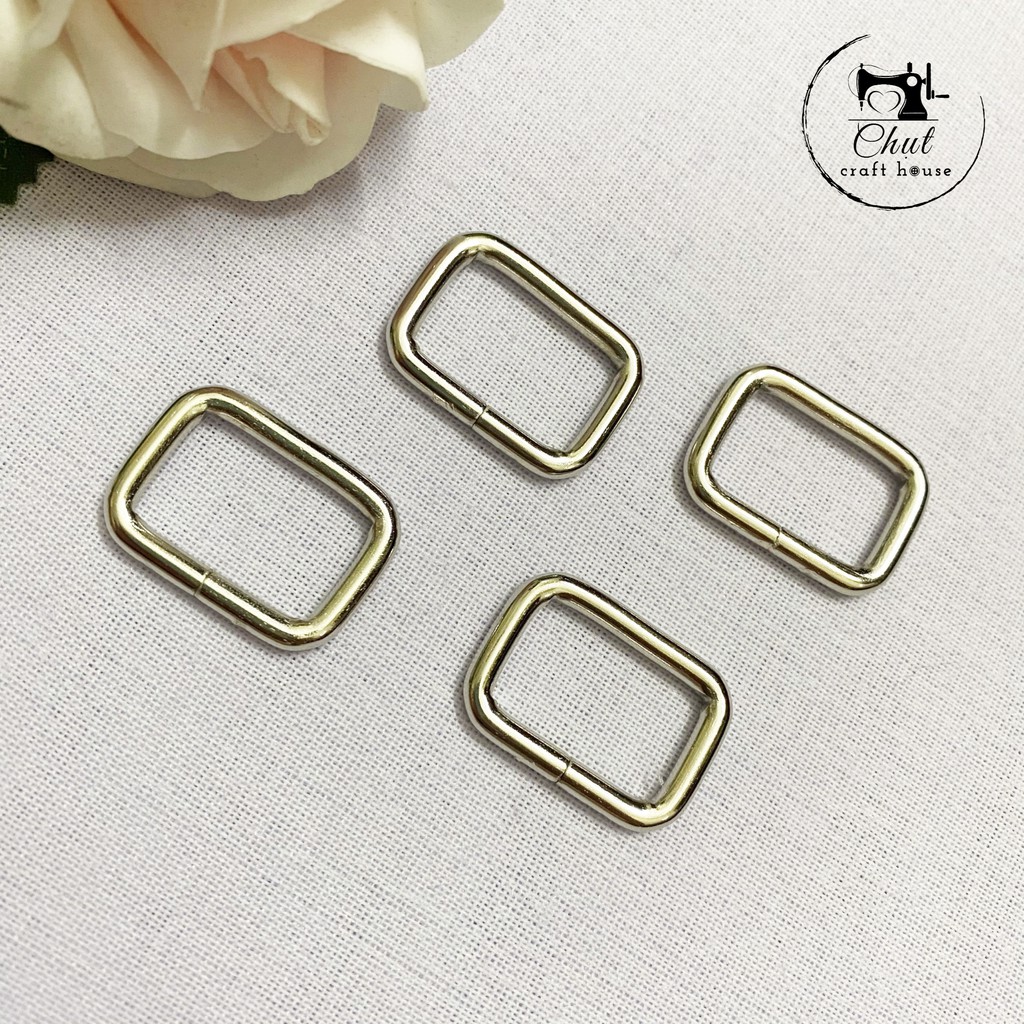 [Giá xưởng] Khoen chữ nhật BẠC - Đủ size dùng cho may túi