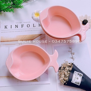 Bát sứ trái tim hình cá size lớn