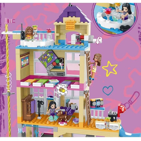 Đồ chơi lắp ráp kiểu Friends House Ngôi nhà tình bạn lego bé gái Model 3012