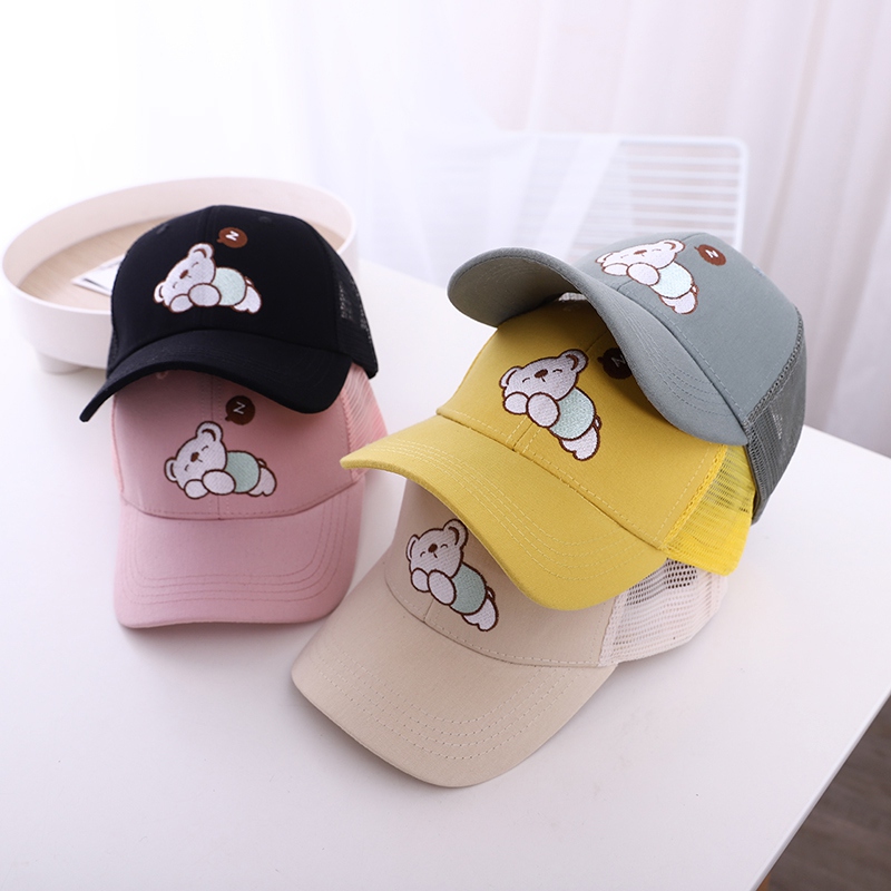 Mũ Lưỡi Trai Phối Lưới Thoáng Khí In Hình Động Vật Dễ Thương Cho Bé