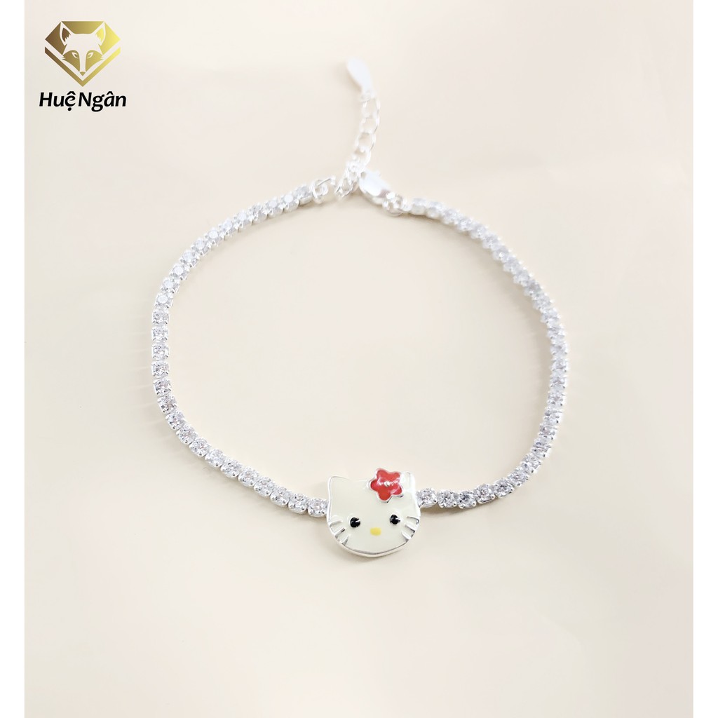 [Mã LT50 giảm 50k đơn 250k] Lắc tay bạc 925 Huệ Ngân - Mèo Kitty X9