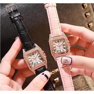 [CỰC ĐẸP] ĐỒNG HỒ NỮ DÂY DA DZG QUARTZ ĐÍNH XOÀN LA MÃ PHONG CÁCH HÀN QUỐC