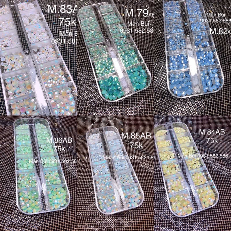 Khay đá chân keo cao cấp khay 1440 viên, đá mix size màu mắt mèo