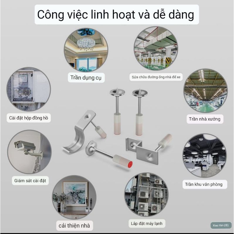 Máy Bắn Đinh Bê Tông Tặng Kèm 200 Đinh, Không Sử Dụng Điện, Bảo Hành 12 Tháng