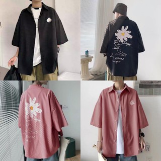 Sơ mi hoa cúc form rộng tay lỡ