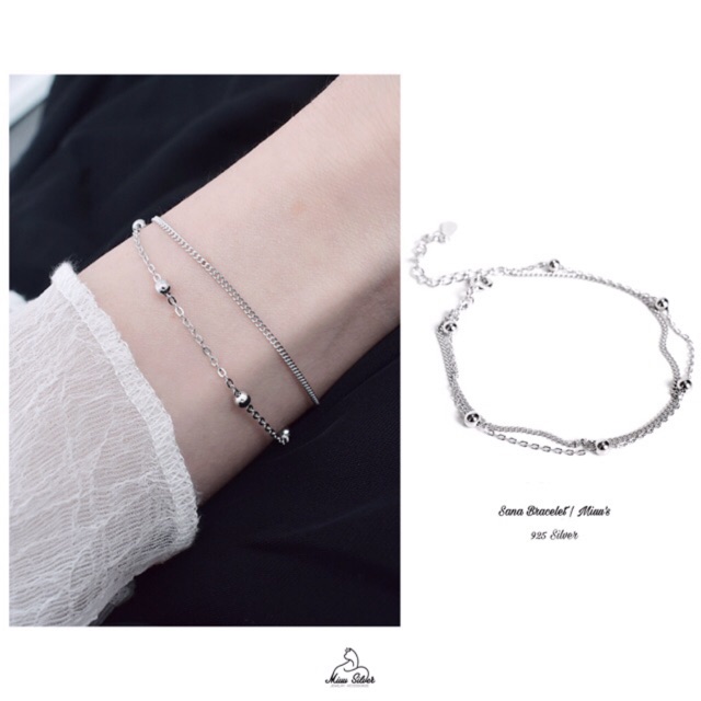 Lắc tay bạc Miuu Silver, vòng tay layer Galix Bracelet | BigBuy360 - bigbuy360.vn