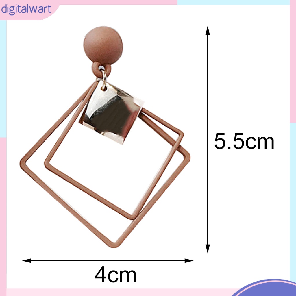 Đôi Bông Tai Dáng Rơi Họa Tiết Hình Học Thời Trang Cho Nữ