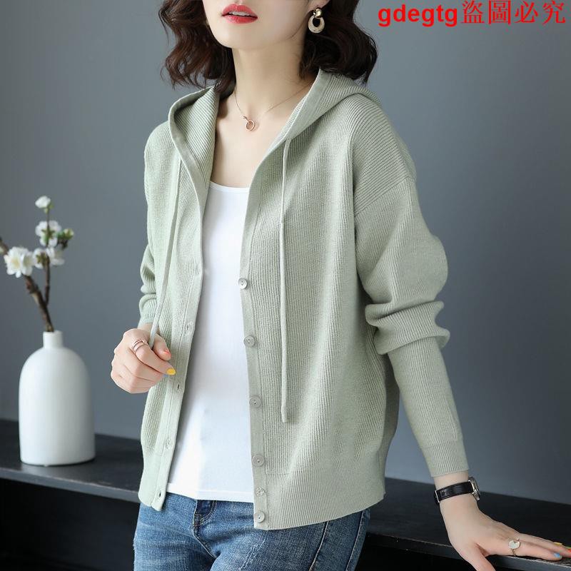 Áo Khoác Cardigan Dệt Kim Có Mũ Trùm Xinh Xắn Dành Cho Nữ | BigBuy360 - bigbuy360.vn