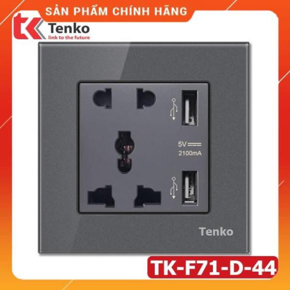 Ổ Cắm Điện Đôi 3 Chấu 2 Cổng USB Sạc 5V-2100mA Sạc Nhanh - Chính Hãng Tenko BH 12Tháng