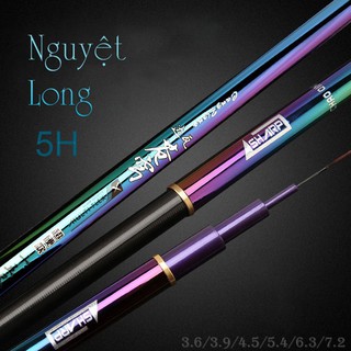 Cần câu đài câu đơn nguyệt long 5h cần câu tay carbon cao cấp