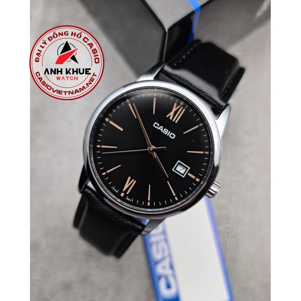 Đồng Hồ Casio MTP-V002L-1B3 Nam | Dây Da | Mặt Số La Mã | Chống Nước