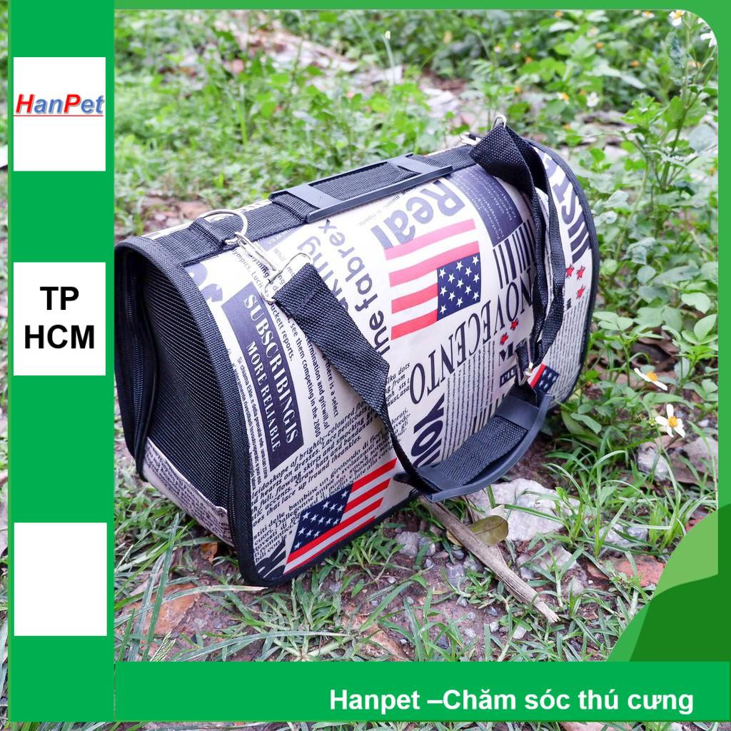 HCM- Túi cứng - túi Vận chuyển chó mèo, size S (NAM TÍNH) phù hợp với thú cưng dưới 3kg (hanpet 373a)