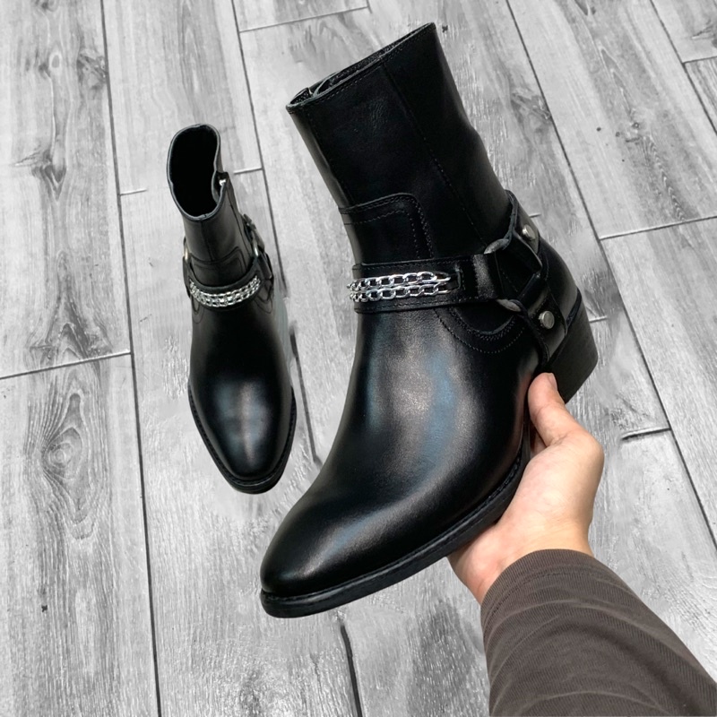 Giày Harness Boot đai xích - Da bò nguyên tấm - Đế phíp gỗ + Bảo hành 12 tháng hood hoodvn | BigBuy360 - bigbuy360.vn