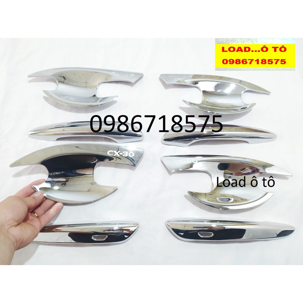 Ốp Tay Nắm, Hõm Cửa Xe Mazda CX30 2023-2021 Nhựa ABS Mạ Crom Sáng Bóng