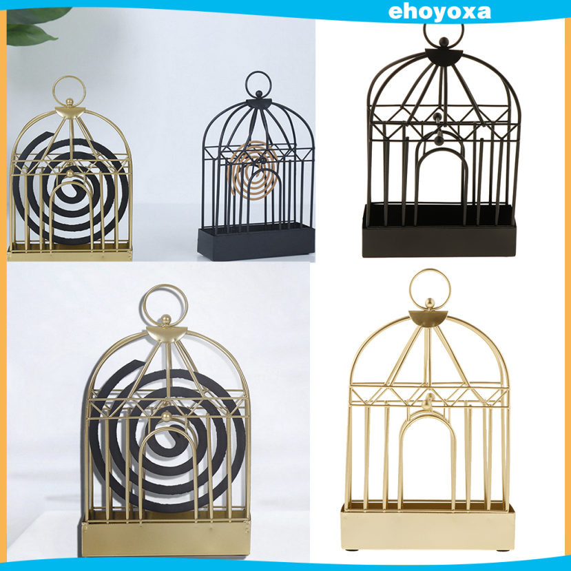 Mosquito-repellent Incense Rack Mosquito Coils Holder Stand Burner Case Retro Bird Cage Shape Iron Home Decoration Incense Accessories