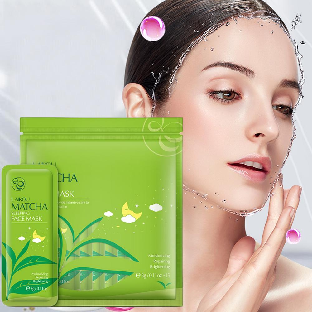 Bịch 15 Gói Mặt Nạ Ngủ Trà Xanh Laikou Cấp Ẩm Se Khít Lỗ Chân Lông - Matcha Mud Mask