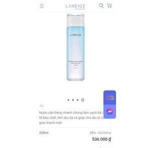 Nước cân bằng da Laneige