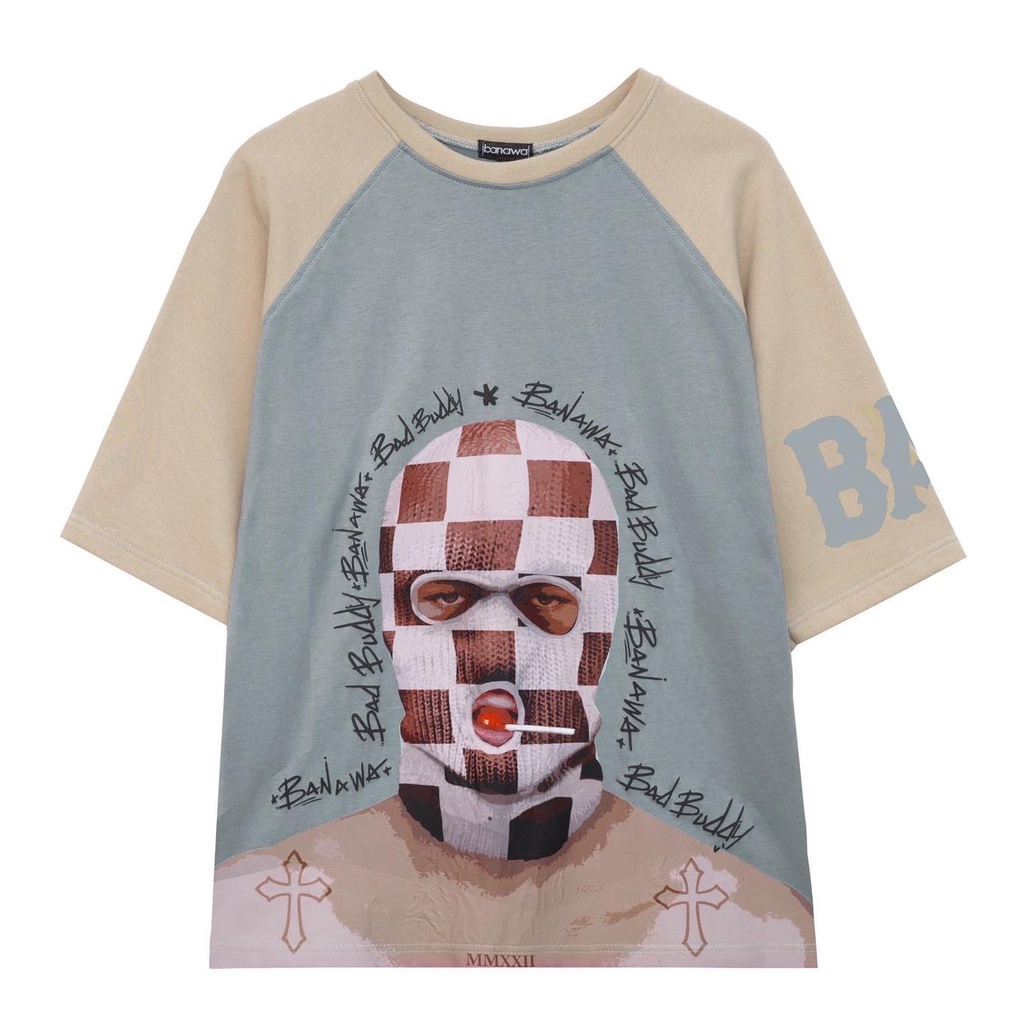 Áo thun Local Brand Banawa áo phông 100% cotton form rộng tay lỡ nam nữ unisex - Criminal Boy Tee - Màu Xanh