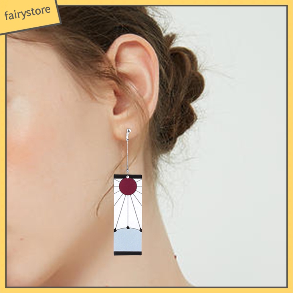 1 Đôi Khuyên Tai Acrylic Hóa Trang Tanjiro Sáng Tạo