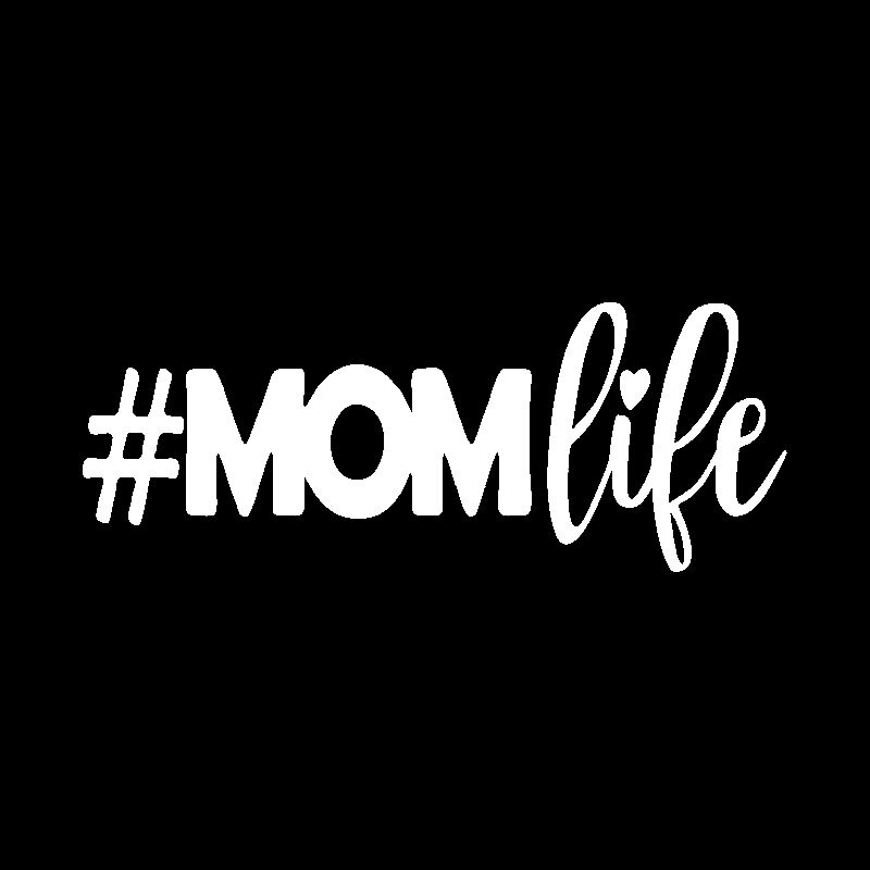 Decal Dán Trang Trí Xe Hơi In Chữ Hashtag Mom Life (16Cm X 6cm)