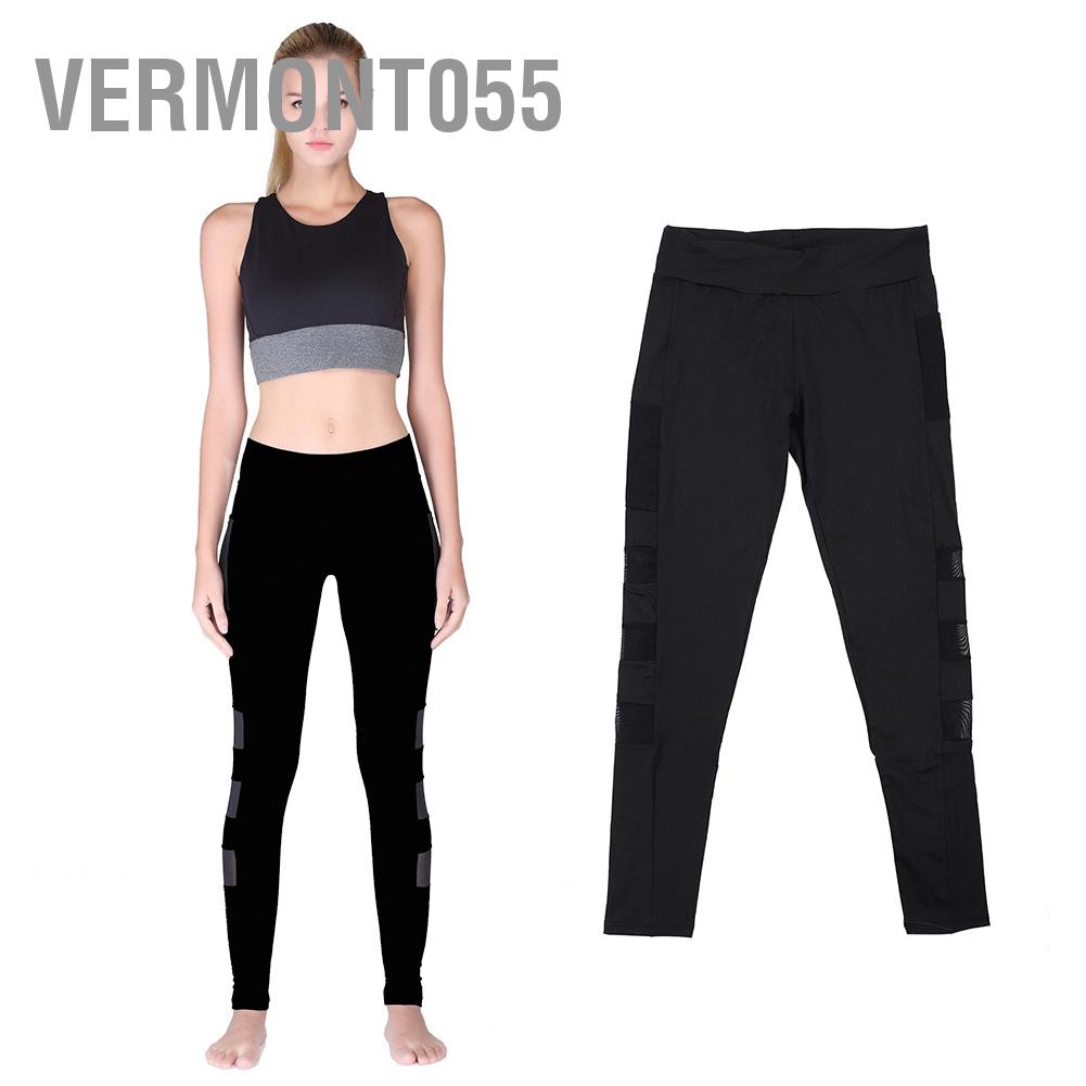 Vermont055 Women Breathable Exercise Fitness Yoga Leggings Stretchy Workout Gym Long Pants
